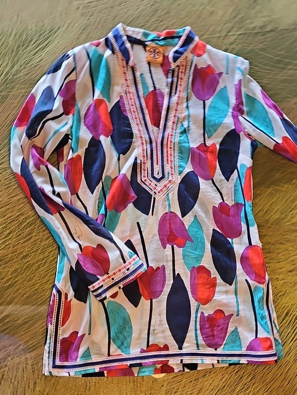 Tory Burch Multicolor Floral Embroidered Tunic